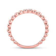 Load image into Gallery viewer, 10kt Rose Gold Diamond Stackable Band Ring: A Delicate Sparkle of Elegance - Alternate view 2 from Splendid Jewellery