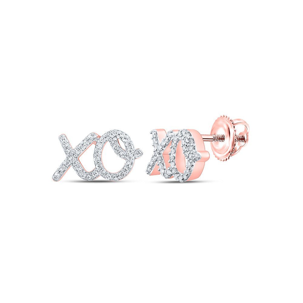 10kt Rose Gold Diamond XO Fashion Earrings - Splendid Jewellery