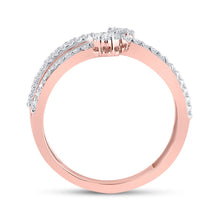 Load image into Gallery viewer, 10kt Rose Gold Double Flower Cluster Diamond Band - A Radiant Blossom of Elegance - Splendid Jewellery
