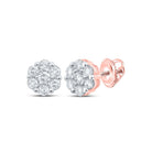 10kt Rose Gold Floral Brilliance Diamond Earrings - Splendid Jewellery