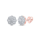 10kt Rose Gold Floral Diamond Cluster Earrings - Exquisite Blooms Collection - Splendid Jewellery