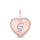 10kt Rose Gold Heart - Shaped Diamond Initial Pendant - Splendid Jewellery