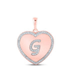 10kt Rose Gold Heart - Shaped Diamond Initial Pendant - Splendid Jewellery