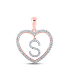 10kt Rose Gold Heart - Shaped Diamond Initial Pendant - A Symbol of Elegance and Love - Splendid Jewellery