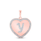 10kt Rose Gold Heart - Shaped Diamond Initial Pendant - Personalized Elegance - Splendid Jewellery