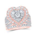 10kt Rose Gold Heart - Shaped Diamond Wedding Ring Band Set - A Symbol of Eternal Love and Elegance - Splendid Jewellery