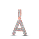 10kt Rose Gold Men's Baguette Diamond A Initial Pendant - 1/2 Cttw - Splendid Jewellery