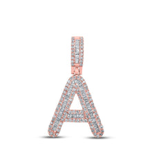 Load image into Gallery viewer, 10kt Rose Gold Men's Baguette Diamond A Initial Pendant - 1/2 Cttw - Splendid Jewellery