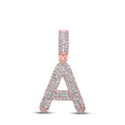 10kt Rose Gold Men's Baguette Diamond A Initial Pendant - 1/2 Cttw - Splendid Jewellery