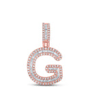 10kt Rose Gold Men's Baguette Diamond G Initial Pendant - 1/2 Cttw - Splendid Jewellery - Splendid Jewellery