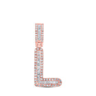 10kt Rose Gold Men's Baguette Diamond L Initial Pendant - 1/3 Cttw | Splendid Jewellery - Splendid Jewellery