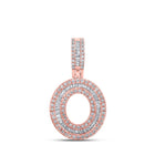 10kt Rose Gold Men's Baguette Diamond O Initial Pendant - 1/2 Cttw - Splendid Jewellery