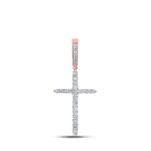 10kt Rose Gold Men's Cross Diamond Pendant - A Dazzling Symbol of Faith and Style - Splendid Jewellery