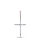 10kt Rose Gold Men's Cross Diamond Pendant - A Dazzling Symbol of Faith and Style - Splendid Jewellery