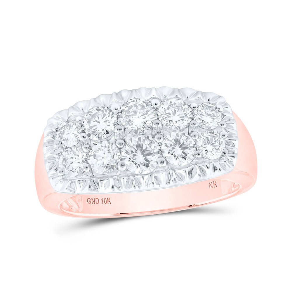 10kt Rose Gold Men's Diamond Cluster Band Ring - Captivating Brilliance - Splendid Jewellery
