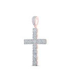 10kt Rose Gold Men's Diamond Cross Charm Pendant - 1.5 Carat Total Weight - Splendid Jewellery