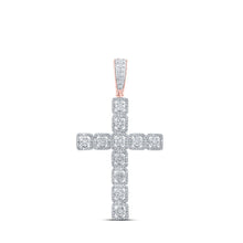 Load image into Gallery viewer, 10kt Rose Gold Men's Diamond Cross Charm Pendant - 1.5 Carat Total Weight - Splendid Jewellery