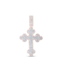 Load image into Gallery viewer, 10kt Rose Gold Men's Diamond Cross Charm Pendant - 2 Cttw | Splendid Jewellery - Splendid Jewellery