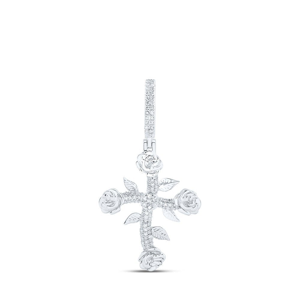 10kt Rose Gold Men's Diamond Cross Pendant - A Dazzling Symbol of Faith and Style - Splendid Jewellery