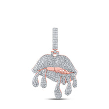 Load image into Gallery viewer, 10kt Rose Gold Men's Diamond Dripping Lips Charm Pendant - 3 - 1/5 Cttw - Splendid Jewellery