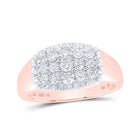 10kt Rose Gold Mens Diamond Fluted Cluster Ring - Exquisite Brilliance - Splendid Jewellery