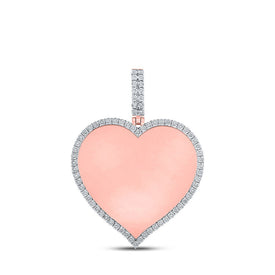 10kt Rose Gold Men's Diamond Heart Charm Pendant - 1/5 Cttw - Splendid Jewellery - Splendid Jewellery