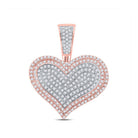 10kt Rose Gold Men's Diamond Heart Pendant - 3/4 Cttw - Splendid Jewellery - Splendid Jewellery