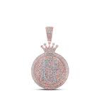 10kt Rose Gold Men's Diamond ICE AGE Circle Charm Pendant - A Captivating Statement Piece - Splendid Jewellery