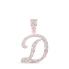 10kt Rose Gold Men's Diamond Initial Charm Pendant - 1 Cttw | Splendid Jewellery - Splendid Jewellery