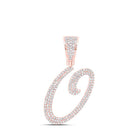 10kt Rose Gold Men's Diamond Initial Letter Charm Pendant - 7/8 Cttw - Splendid Jewellery - Splendid Jewellery