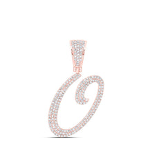 Load image into Gallery viewer, 10kt Rose Gold Men's Diamond Initial Letter Charm Pendant - 7/8 Cttw - Splendid Jewellery - Splendid Jewellery