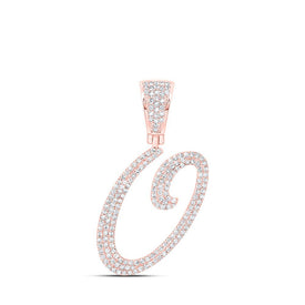 10kt Rose Gold Men's Diamond Initial Letter Charm Pendant - 7/8 Cttw - Splendid Jewellery - Splendid Jewellery
