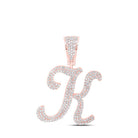 10kt Rose Gold Men's Diamond Initial Pendant - Stunning Charm with 1 Cttw of Round Diamonds - Splendid Jewellery