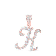 Load image into Gallery viewer, 10kt Rose Gold Men's Diamond Initial Pendant - Stunning Charm with 1 Cttw of Round Diamonds - Splendid Jewellery