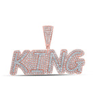 10kt Rose Gold Men's Diamond KING Charm Pendant - 1 Cttw | Splendid Jewellery - Splendid Jewellery