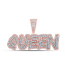 10kt Rose Gold Men's Diamond QUEEN Charm Pendant - 1 Cttw | Splendid Jewellery - Splendid Jewellery