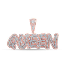 Load image into Gallery viewer, 10kt Rose Gold Men's Diamond QUEEN Charm Pendant - 1 Cttw | Splendid Jewellery - Splendid Jewellery