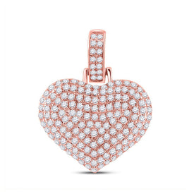 10kt Rose Gold Men's Heart Diamond Charm Pendant - 1/2 Cttw - Splendid Jewellery