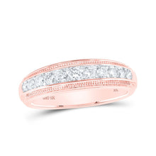 Load image into Gallery viewer, 10kt Rose Gold Men's Round Diamond Band Ring - A Dazzling Statement Piece for Him! - Splendid Jewellery