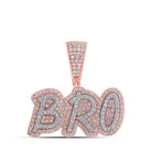 10kt Rose Gold Mens Round Diamond BRO Charm Pendant 5/8 Cttw - Splendid Jewellery