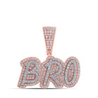 10kt Rose Gold Mens Round Diamond BRO Charm Pendant 5/8 Cttw - Splendid Jewellery
