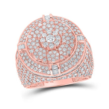 Load image into Gallery viewer, 10kt Rose Gold Mens Round Diamond Circle Cluster Ring - A Captivating Statement of Masculine Elegance - Splendid Jewellery