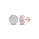 10kt Rose Gold Men's Round Diamond Cluster Earrings - 1 Cttw | Dazzling Brilliance - Splendid Jewellery