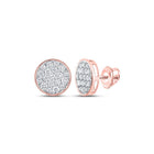 10kt Rose Gold Men's Round Diamond Cluster Earrings - 1 Cttw | Dazzling Brilliance - Splendid Jewellery