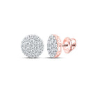 10kt Rose Gold Men's Round Diamond Cluster Earrings - 2 Cttw | Splendid Jewellery - Splendid Jewellery