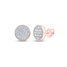 10kt Rose Gold Men's Round Diamond Cluster Earrings - Captivating Brilliance - Splendid Jewellery