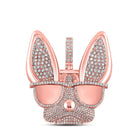 10kt Rose Gold Men's Round Diamond French Bulldog Glasses Charm Pendant - 6 Cttw | Splendid Jewellery - Splendid Jewellery