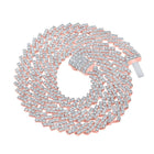 10kt Rose Gold Men's Round Diamond Link Chain Necklace - 17 - 3/4 Cttw - Splendid Jewellery