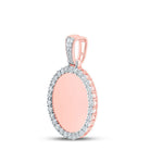 10kt Rose Gold Men's Round Diamond Memory Circle Charm Pendant - 3/4 Cttw | Splendid Jewellery - Splendid Jewellery