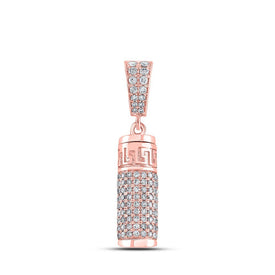 10kt Rose Gold Men's Round Diamond Urn Charm Pendant - 1 Cttw | Splendid Jewellery - Splendid Jewellery